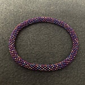 Iridescent Beaded Bracelet - Purple and Blue